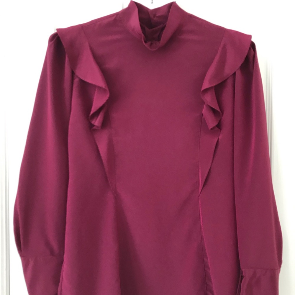 Vintage silky maroon blouse size L
